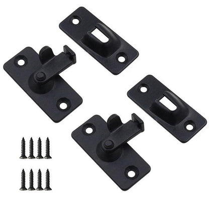 90 Degree Sliding Door Lock Hasp - Stainless Steel Corner Latch - Black-2PCS V528-ZK00426-BLACK-2PCS-736924
