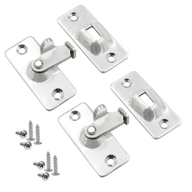 90 Degree Sliding Door Lock Hasp - Stainless Steel Corner Latch - Black-2PCS V528-ZK00426-BLACK-2PCS-736924
