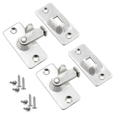 90 Degree Sliding Door Lock Hasp - Stainless Steel Corner Latch - Black-2PCS V528-ZK00426-BLACK-2PCS-736924