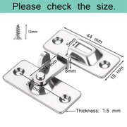 90 Degree Sliding Door Lock Hasp - Stainless Steel Corner Latch - Silver-2PCS V528-ZK00427-SILVER-2PCS-892225