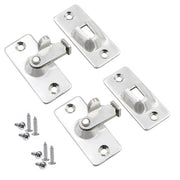 90 Degree Sliding Door Lock Hasp - Stainless Steel Corner Latch - Silver-2PCS V528-ZK00427-SILVER-2PCS-892225
