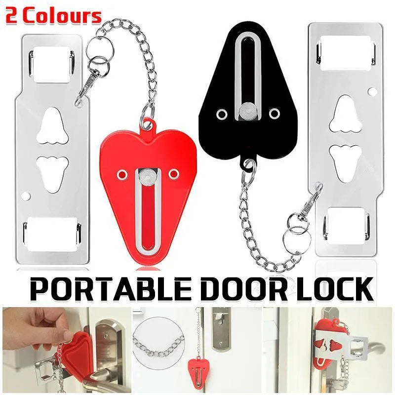Portable Door Lock for Travel Hotel Home Security Addalock Style Lock - Red V528-ZK00429-RED-510047