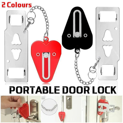Portable Door Lock for Travel Hotel Home Security Addalock Style Lock - Red V528-ZK00429-RED-510047