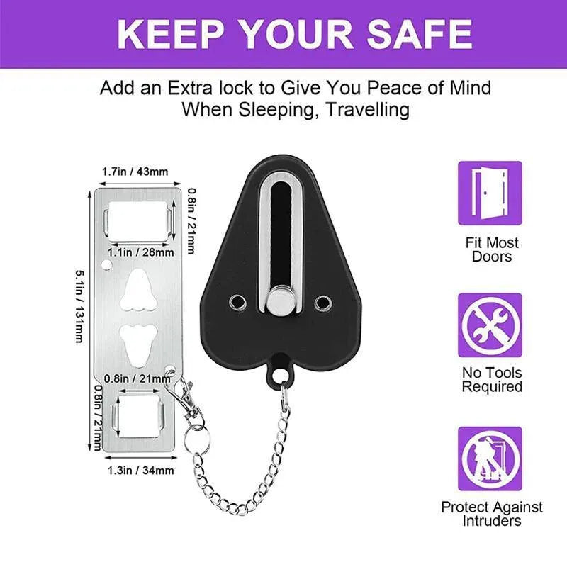 Portable Door Lock for Travel Hotel Home Security Addalock Style Lock - Red V528-ZK00429-RED-510047