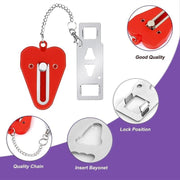 Portable Door Lock for Travel Hotel Home Security Addalock Style Lock - Red V528-ZK00429-RED-510047
