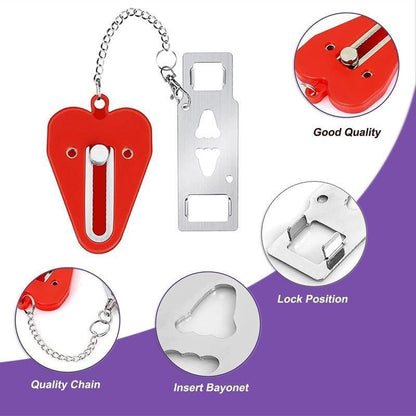 Portable Door Lock for Travel Hotel Home Security Addalock Style Lock - Red V528-ZK00429-RED-510047