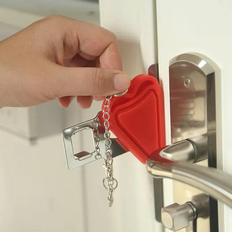 Portable Door Lock for Travel Hotel Home Security Addalock Style Lock - Red V528-ZK00429-RED-510047