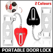 Portable Door Lock for Travel Hotel Home Security Addalock Style Lock - Red V528-ZK00429-RED-510047