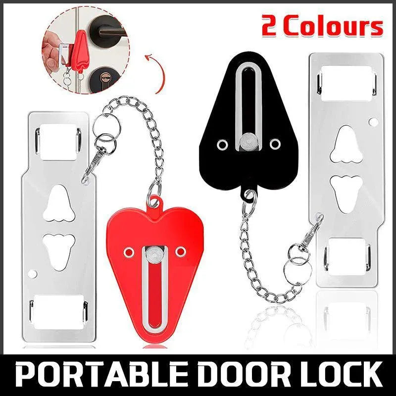 Portable Door Lock for Travel Hotel Home Security Addalock Style Lock - Red V528-ZK00429-RED-510047