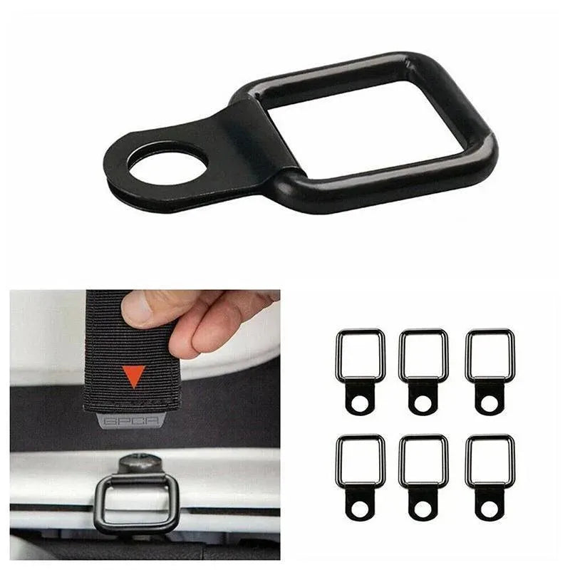 6PCS Black Heavy Duty Fixing Point Anchor Eye Tie Down Lashing Loop D-Ring Hook V528-ZK00435-6PCS-803884