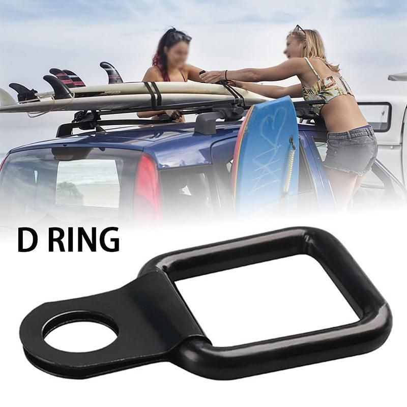 6PCS Black Heavy Duty Fixing Point Anchor Eye Tie Down Lashing Loop D-Ring Hook V528-ZK00435-6PCS-803884