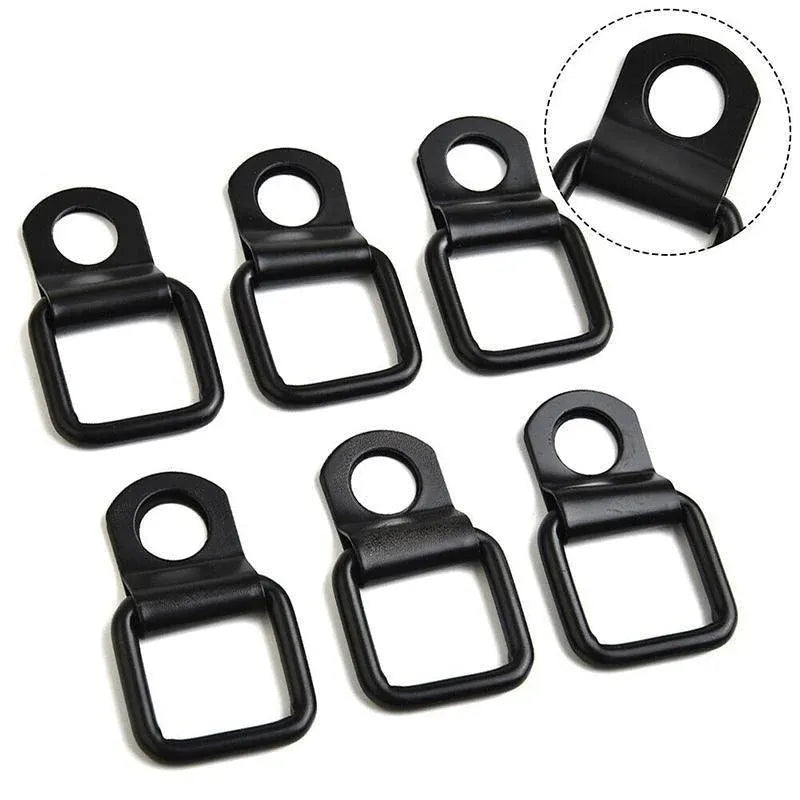 6PCS Black Heavy Duty Fixing Point Anchor Eye Tie Down Lashing Loop D-Ring Hook V528-ZK00435-6PCS-803884