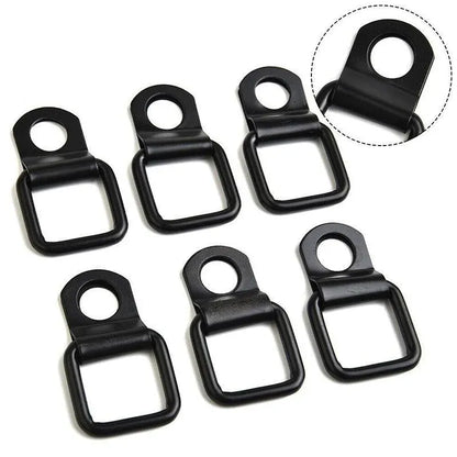 6PCS Black Heavy Duty Fixing Point Anchor Eye Tie Down Lashing Loop D-Ring Hook V528-ZK00435-6PCS-803884