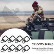 6PCS Black Heavy Duty Fixing Point Anchor Eye Tie Down Lashing Loop D-Ring Hook V528-ZK00435-6PCS-803884