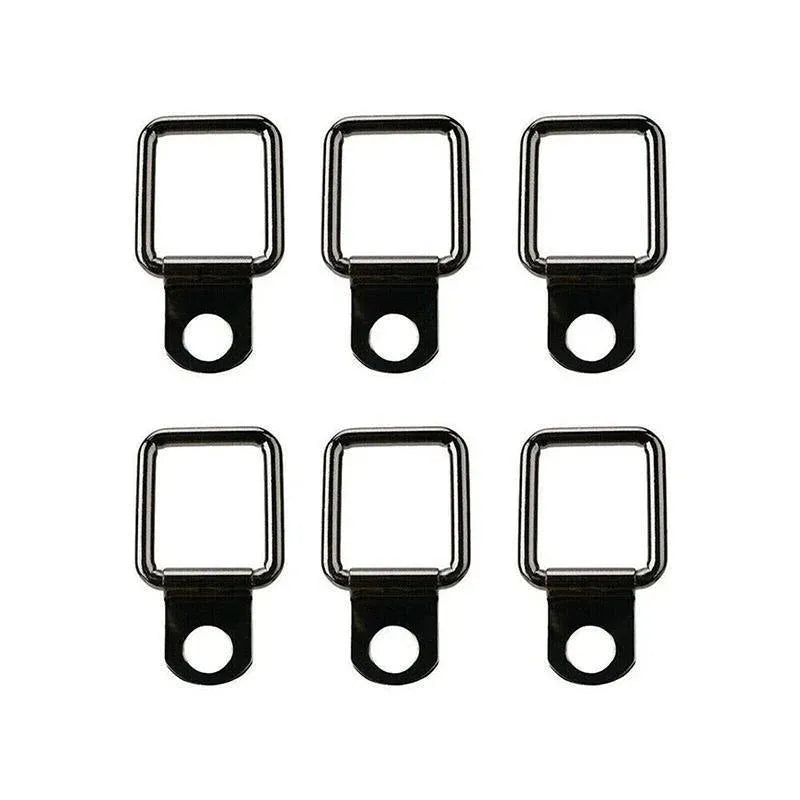 6PCS Black Heavy Duty Fixing Point Anchor Eye Tie Down Lashing Loop D-Ring Hook V528-ZK00435-6PCS-803884