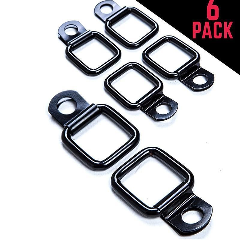 6PCS Black Heavy Duty Fixing Point Anchor Eye Tie Down Lashing Loop D-Ring Hook V528-ZK00435-6PCS-803884