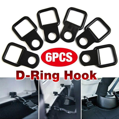 6PCS Black Heavy Duty Fixing Point Anchor Eye Tie Down Lashing Loop D-Ring Hook V528-ZK00435-6PCS-803884