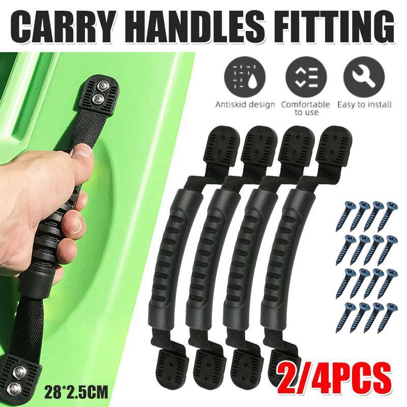 2/4PCS Kayak Canoe Boat Side Mount Carry Handle Webbing Hand Fitting Handlebars - 2PCS V528-ZK00449-2PCS-266618