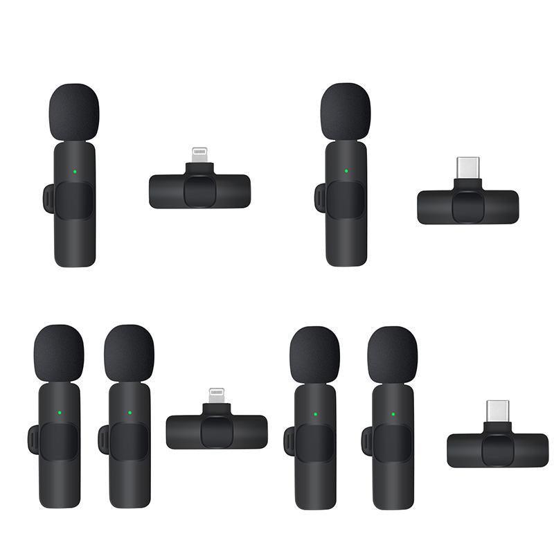 Wireless Lavalier Microphone Mini Mic For Android iPhone iPad Vlog Live Stream - Type-C (Two Microphones) V528-ZK00450-TYPE-1-2-161742