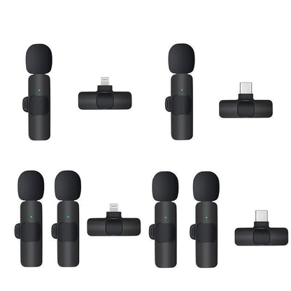 Wireless Lavalier Microphone Mini Mic For Android iPhone iPad Vlog Live Stream - Type-C (Two Microphones) V528-ZK00450-TYPE-1-2-161742
