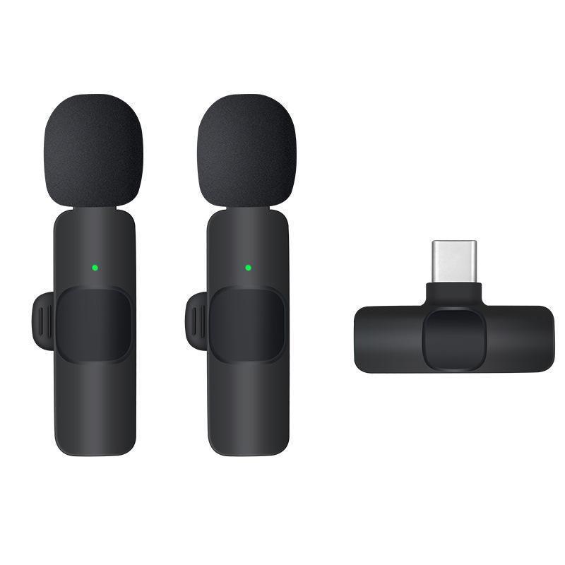 Wireless Lavalier Microphone Mini Mic For Android iPhone iPad Vlog Live Stream - Type-C (Two Microphones) V528-ZK00450-TYPE-1-2-161742