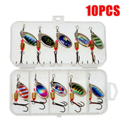 10/16PCS Fishing Lure Spinners Baits Spoon Set with Tackle Bag Trout Bass Tackle - A(16PCS) V528-ZK00459-16PCS-312456