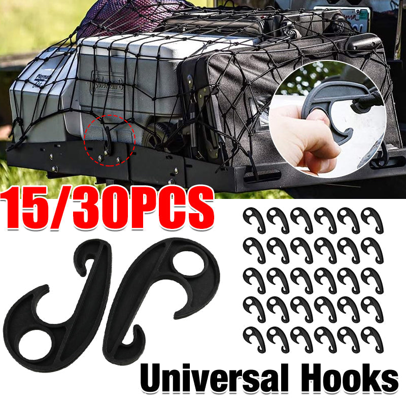 15/30pcs Heavy Duty Luggage Net Hooks Cargo Tie Down Straps Bungee Cord Clips - 30PCS V528-ZK00460-30PCS-836800