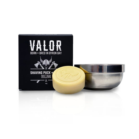 Shaving Soap Puck + Steel Bowl (Original) Valor Scent) V534-VA101