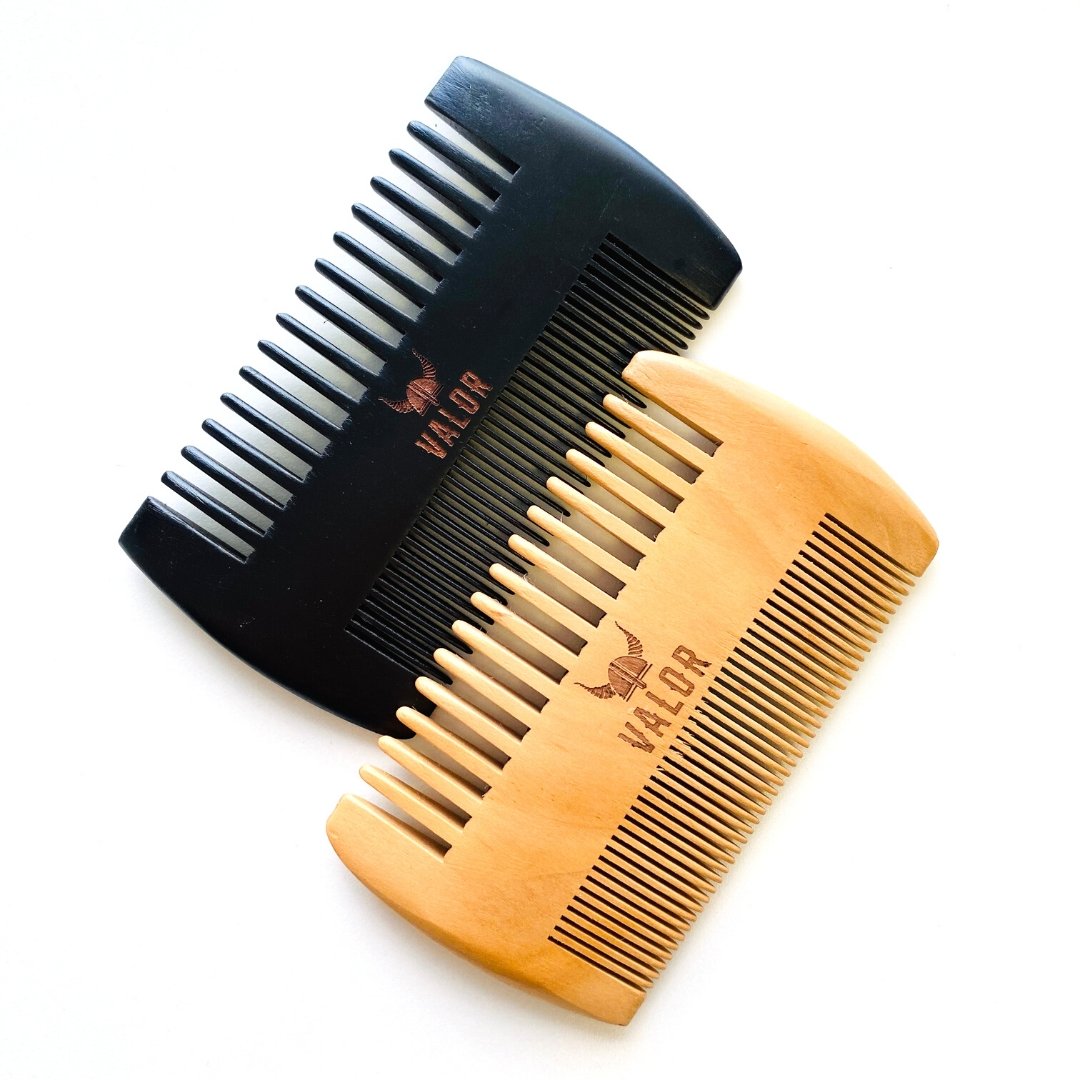 Wooden Beard Comb Black V534-VA127