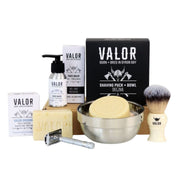 VALOR Decadent Shaving Gift Set - Organic Razor Kit with Soap, Brush, Balm & Body Bar V534-VA160