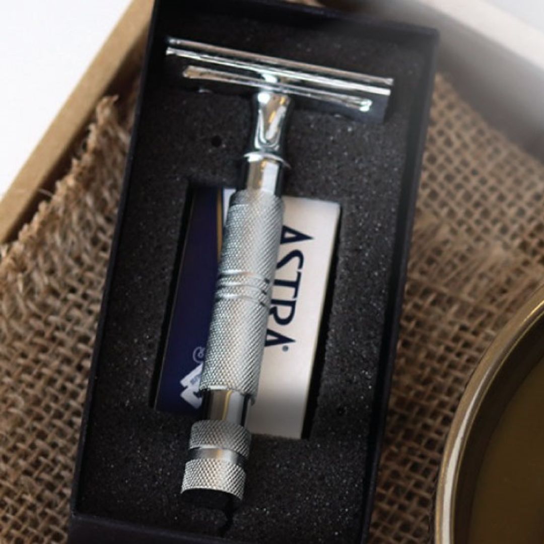 VALOR Decadent Shaving Gift Set - Organic Razor Kit with Soap, Brush, Balm & Body Bar V534-VA160