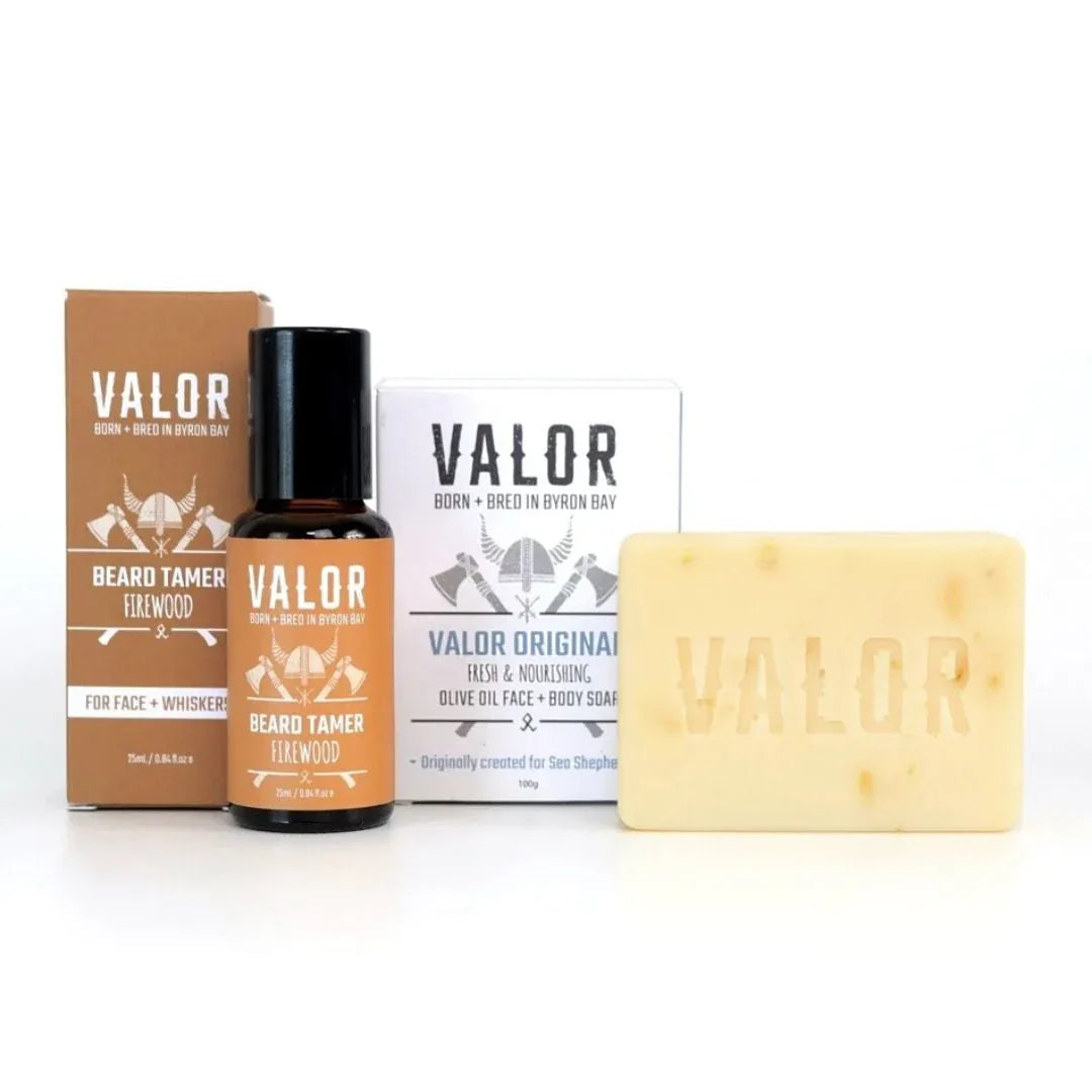 Tame Duo - Beard Tamer Firewood + Valor original Soap V534-VA163
