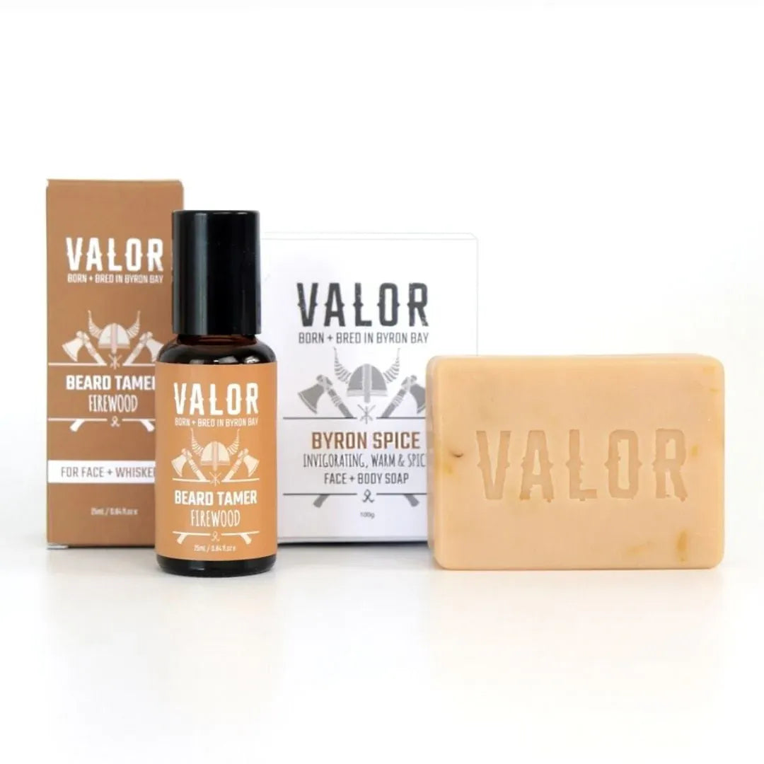 Tame Duo - Beard Tamer Firewood + Valor original Soap V534-VA163