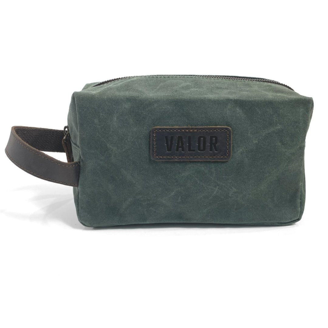 Waxed Canvas Toiletry Bag - Green V534-VA181
