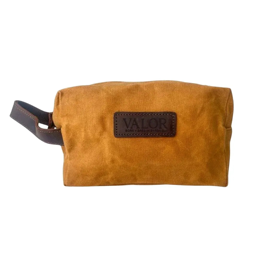Waxed Canvas Toiletry Bag - Mustard V534-VA183