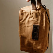 Waxed Canvas Toiletry Bag - Mustard V534-VA183