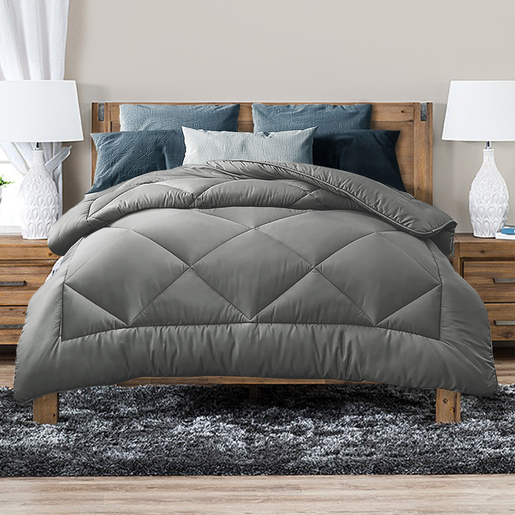 Luxor Australian Made All Season Grey 400GSM Bamboo Blend Quilt King V535-400G-BAMBOO-QUILT-K-GRY