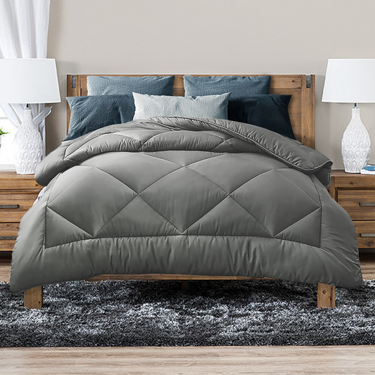 Luxor Australian Made All Season Grey 400GSM Bamboo Blend Quilt King Single V535-400G-BAMBOO-QUILT-KS-GRY