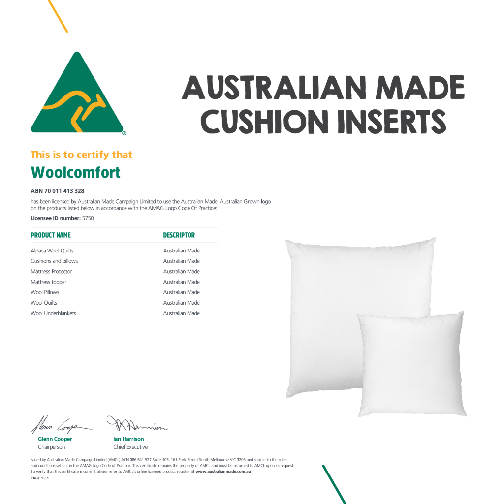 Luxor Twin Pack 60x60cm Aus Made Hotel Cushion Inserts Premium Memory Resistant Filling V535-CUSHION-INS-60X60-X2