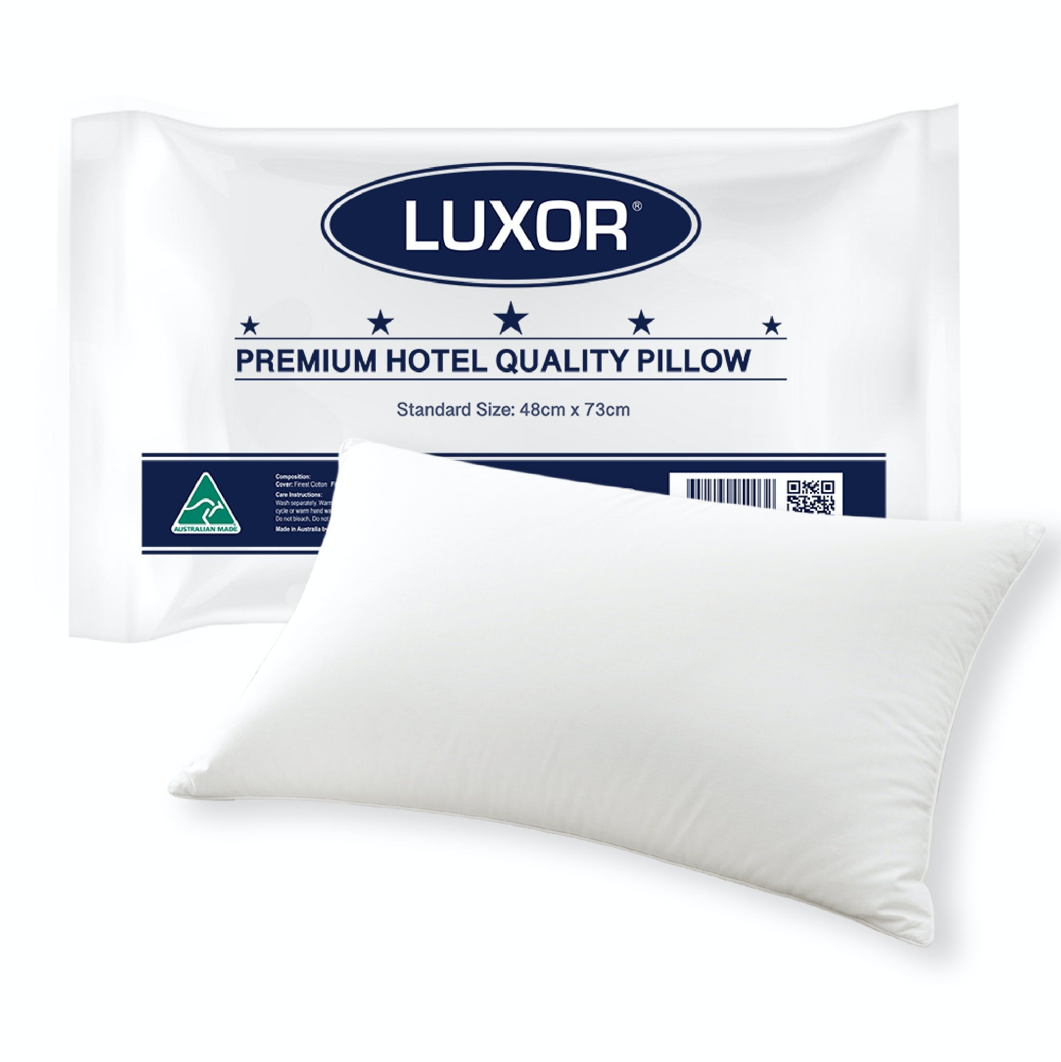 Luxor Australian Made Hotel Quality Pillow Standard Size Single Pack V535-HOTEL-PILLOW