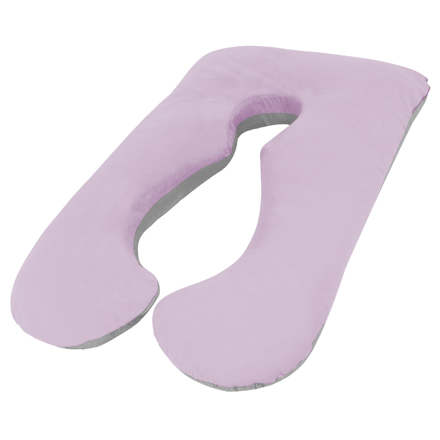 Woolcomfort Aus Made Maternity Pregnancy Nursing Sleeping Body Pillow Pillowcase Included Lilac x Grey V535-PREG-PILLOW-BUNDLE-LIC-X-GRY