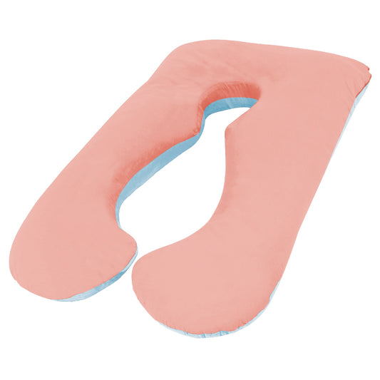 Woolcomfort Aus Made Maternity Pregnancy Nursing Sleeping Body Pillow Pillowcase Included Light Pink x Sky V535-PREG-PILLOW-BUNDLE-LPK-X-SKY