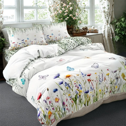 Dreamfields - Butterfly Dreams Quilt Cover Set - (3pcs, Double Size) V535-QC-BUTTERFLY-DREAMS-D