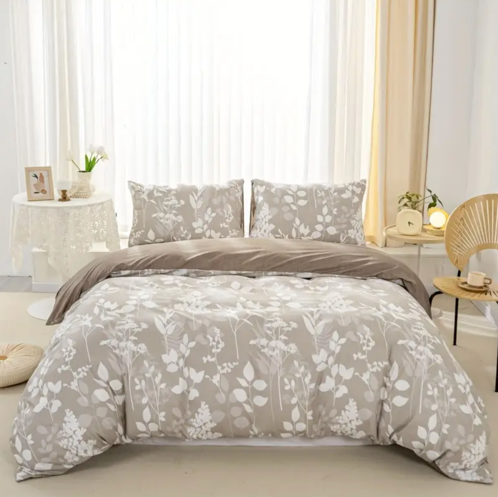 Dreamfields - Canvas Fleur Quilt Cover Set - (3pcs, Queen Size) V535-QC-CANVAS-FLEUR-Q