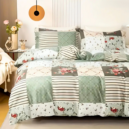 Dreamfields - Emerald Plaid Quilt Cover Set - (2pcs, Single Size) V535-QC-EMERALD-PLAID-S