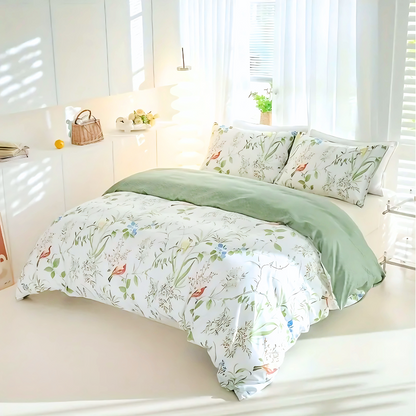 Dreamfields - Green Roost Quilt Cover Set - (2pcs, King Single Size) V535-QC-GREEN-ROOST-KS