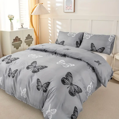 Dreamfields - Mono Papilio Quilt Cover Set - (2pcs, Single Size) V535-QC-MONO-PAPILIO-S