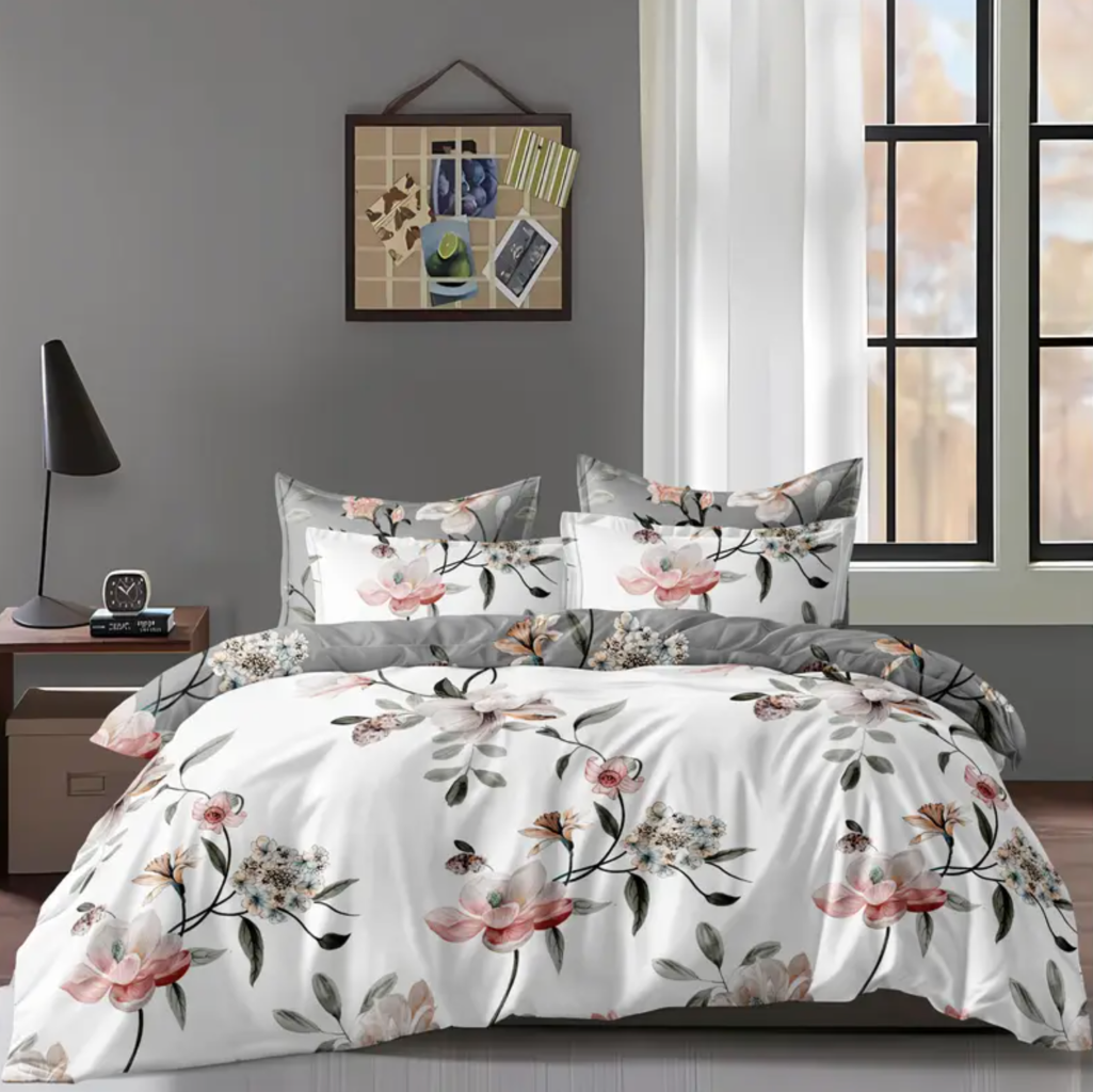 Dreamfields - Shadow Bloom Quilt Cover Set - (3pcs, Super King Size) V535-QC-SHADOW-BLOOM-SK