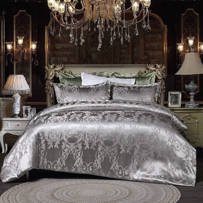 Dreamfields - Silvery Royal Quilt Cover Set - (3pcs, Queen Size) V535-QC-SILVERY-ROYAL-Q