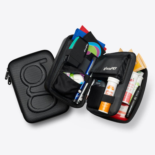Glucology Diabetes Travel Cases | Textured Black, Plus V536-CASE-BLACK-PLUS